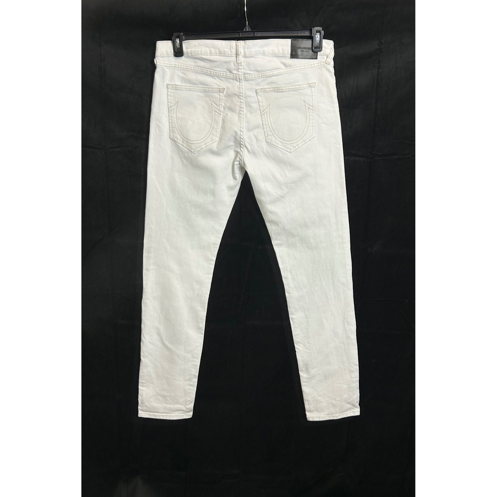 True Religion Rocco Relaxed Skinny Jeans White Renegade SN Mens 33 Stretch Denim - Picture 11 of 15